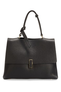 Massimo Castelli, Geanta tote de piele cu clapa, Negru Massimo Castelli, Geanta tote de piele cu clapa, Negru