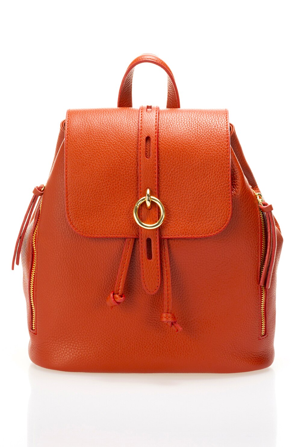 Massimo Castelli, Rucsac din piele cu aspect texturat, Rosu