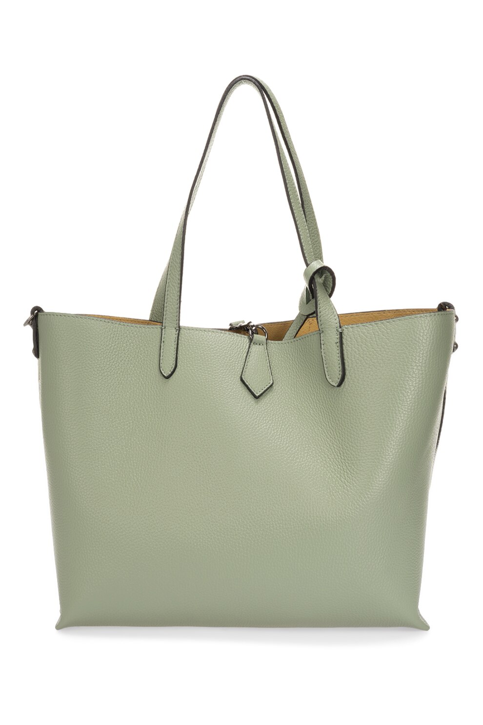 Massimo Castelli, Geanta shopper de piele cu etui interior, Verde pal