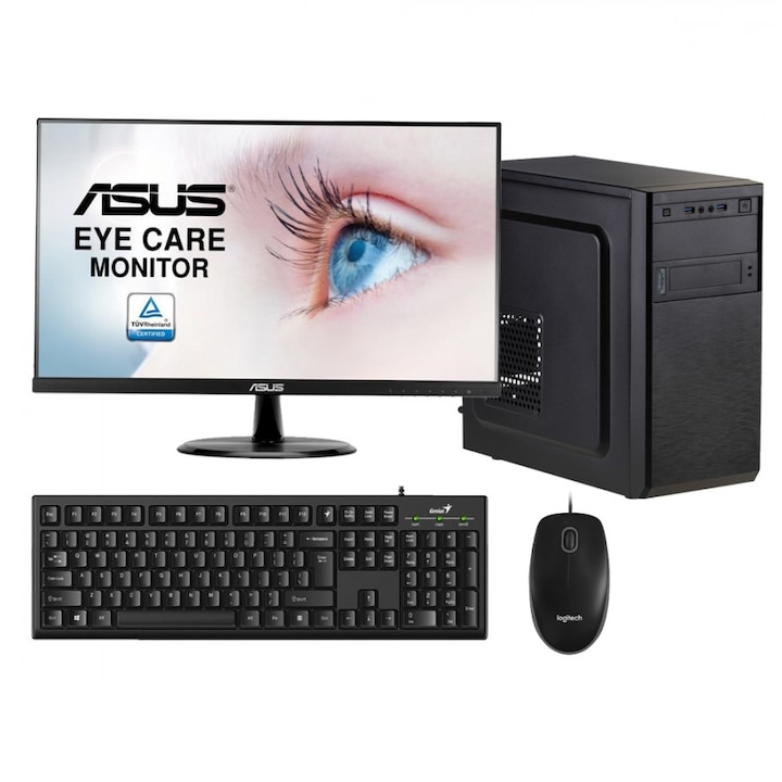 Komplett Asztali Számítógép - Home csomag, Intel® G5905 up to 3.5 GHZ, 8 GB DDR4 RAM, 256 GB SSD, Windows 10 PRO + monitor + billentyűzet + egér