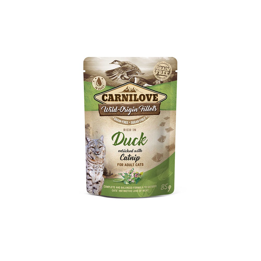 Hrana Umeda Pisici Carnilove Cat Rata cu Iarba Pisicii 85 gr