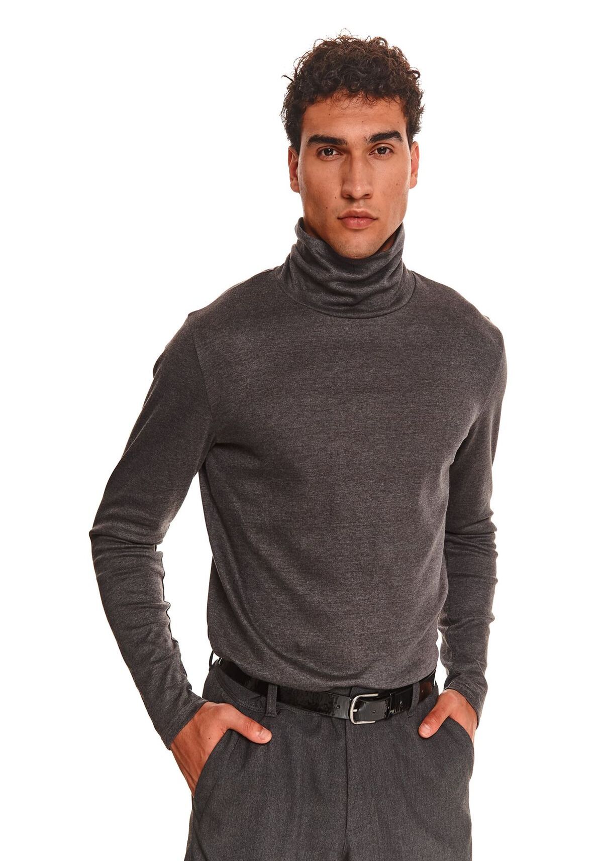 Tricou cu maneci lungi pentru barbati, TOP SECRET, SPL0468, Gri inchis