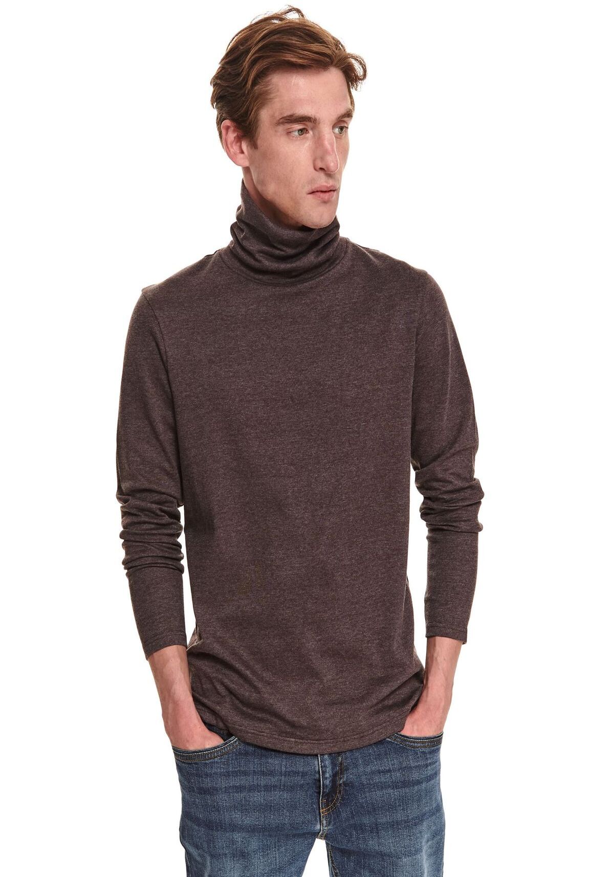 Tricou cu maneci lungi pentru barbati, TOP SECRET, SPL0462, Maro