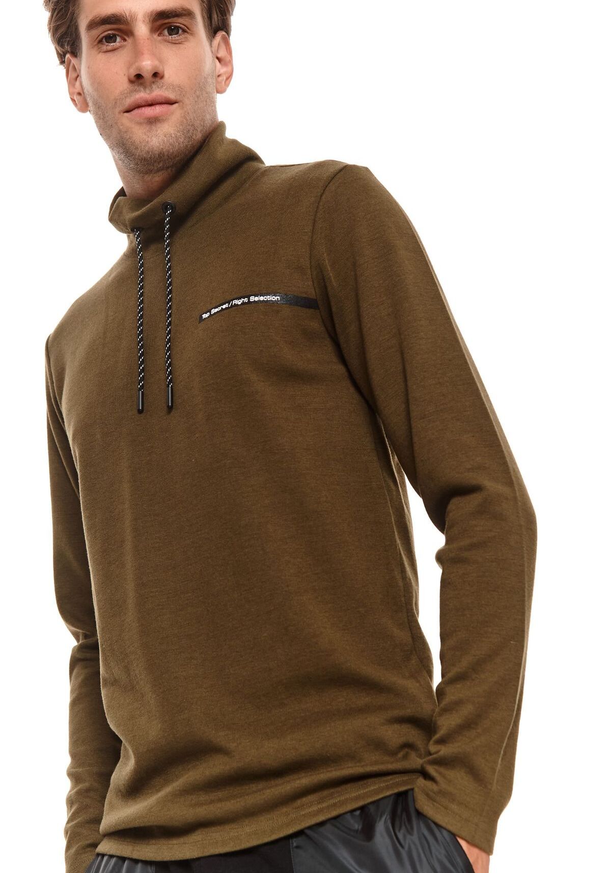 Tricou cu maneci lungi pentru barbati, TOP SECRET, SPL0465, Maro, 2XL