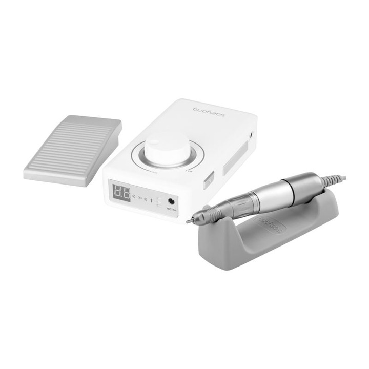 Freza electrica manichiura SAEYANG Marathon K38 Alb, pila electrica portabila, baterie incorporata 1800 mA, putere 24W