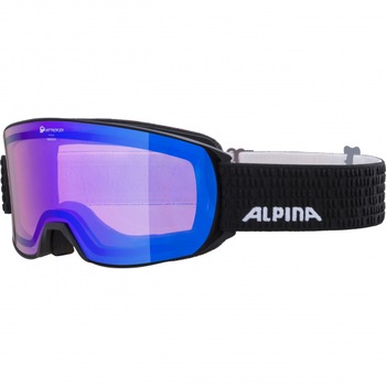 Ochelari ski Alpina Nakiska QHM, Black Matt/Mirror Blue, marime M, lentila S2 Ochelari ski Alpina Nakiska QHM, Black Matt/Mirror Blue, marime M, lentila S2