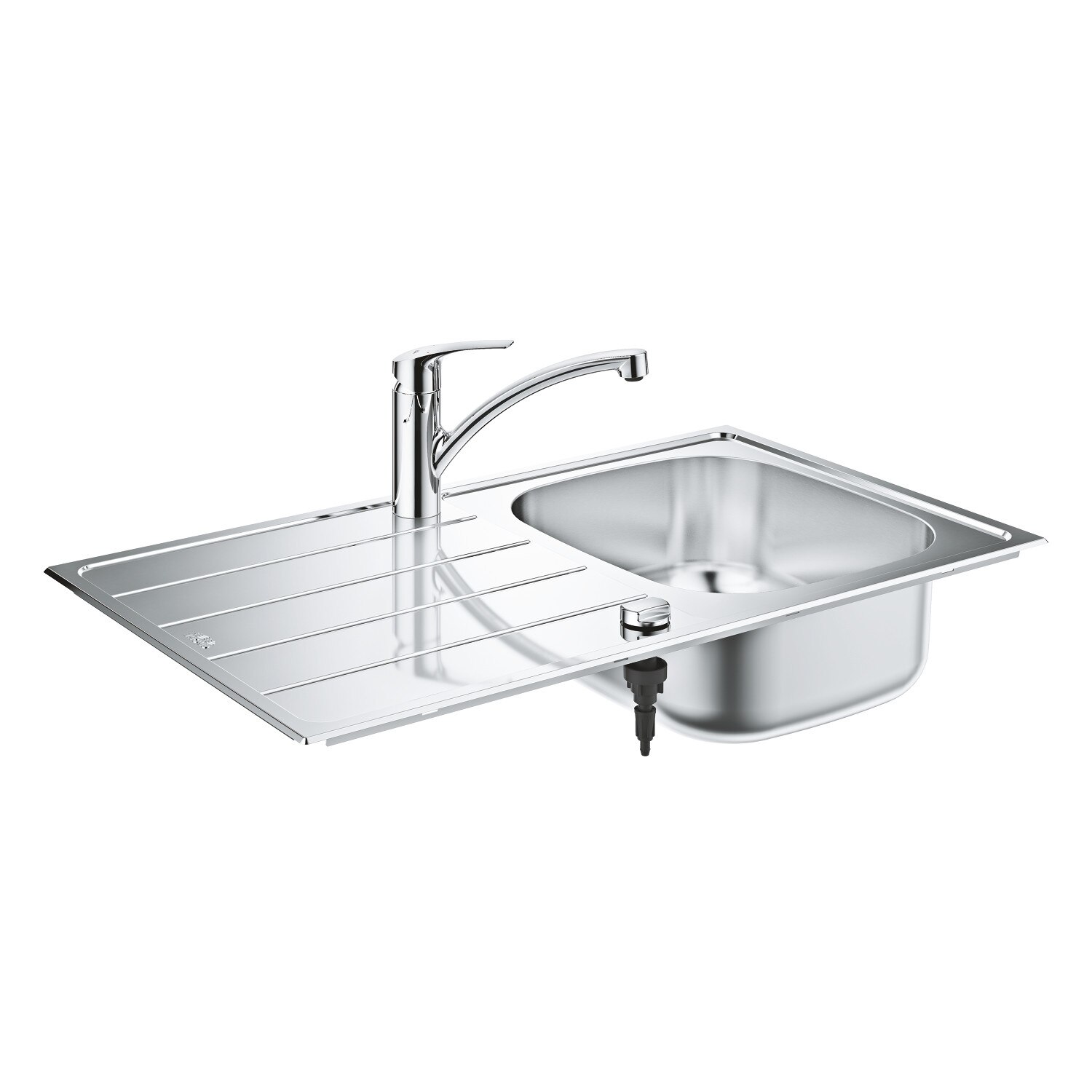 Set chiuveta bucatarie Grohe K300 31565SD1, 860 x 500 mm, reversibila, baterie Grohe, crom