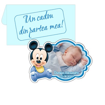 Marturii botez magneti Mickey cu plicuri incluse Marturii botez magneti Mickey cu plicuri incluse