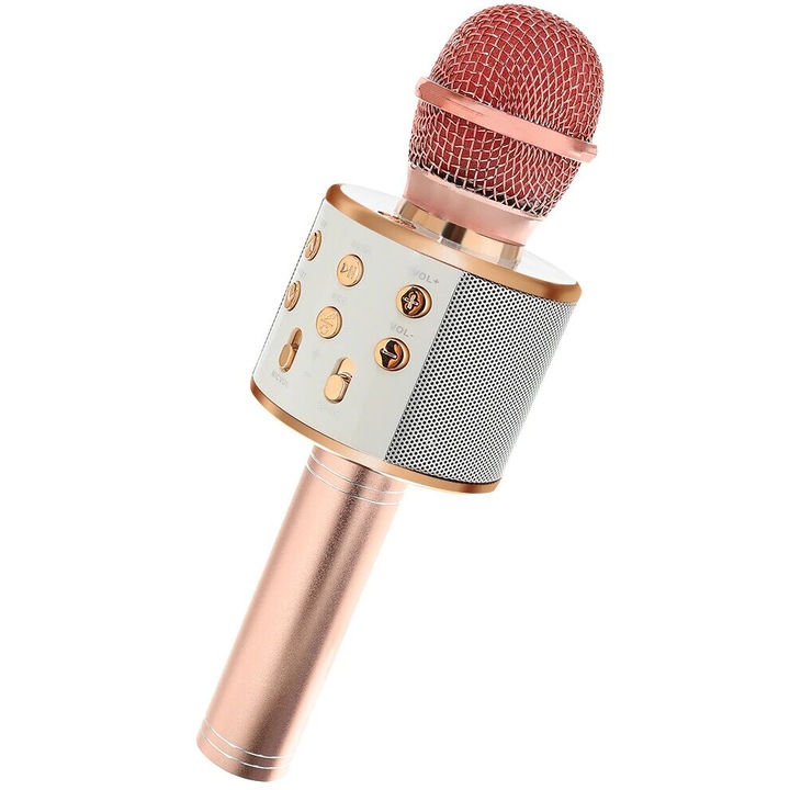 Karaoke mikrofon Deliny®, vezeték nélküli, vezeték nélküli, halvány rózsaszín