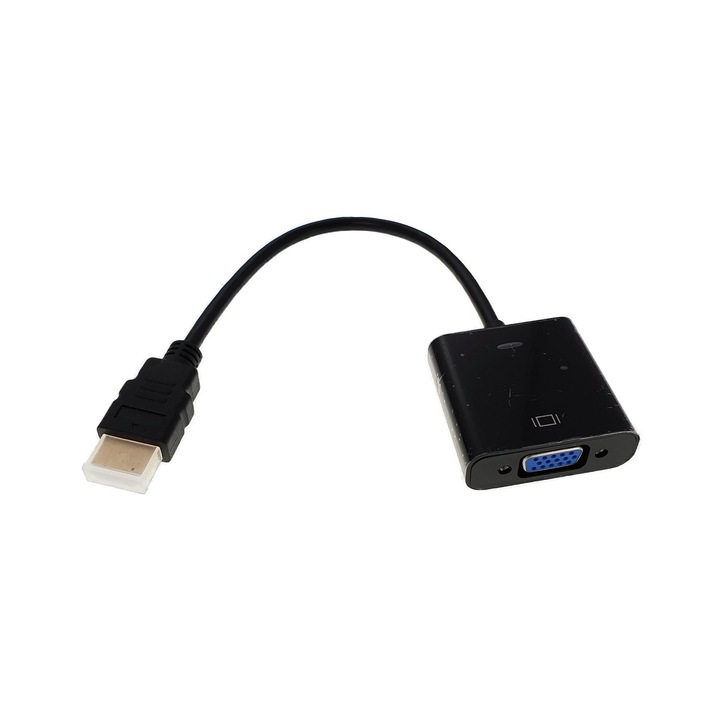 Преходен кабел HDMI 19 пинов мъжки към VGA 15 пинов женски, черен, GSM-BBL3342