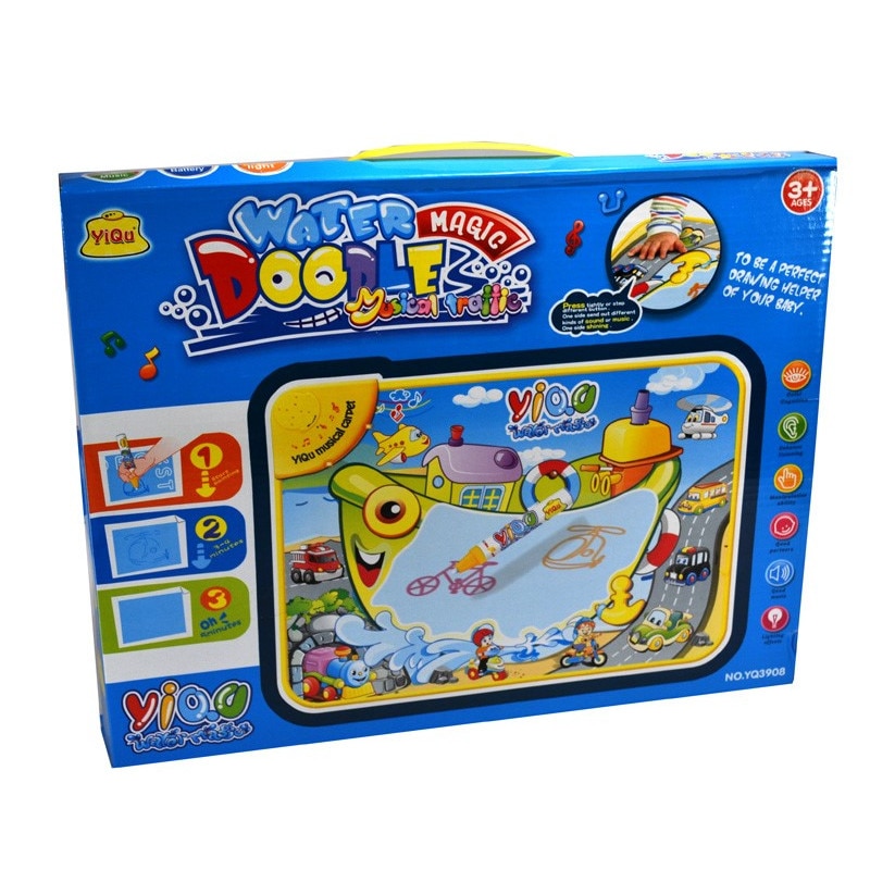 Set Jucarie Educativa si Interactiva, Joc Covoras Magic Desen cu Apa, Coloreaza, Picteaza pentru baieti si fete