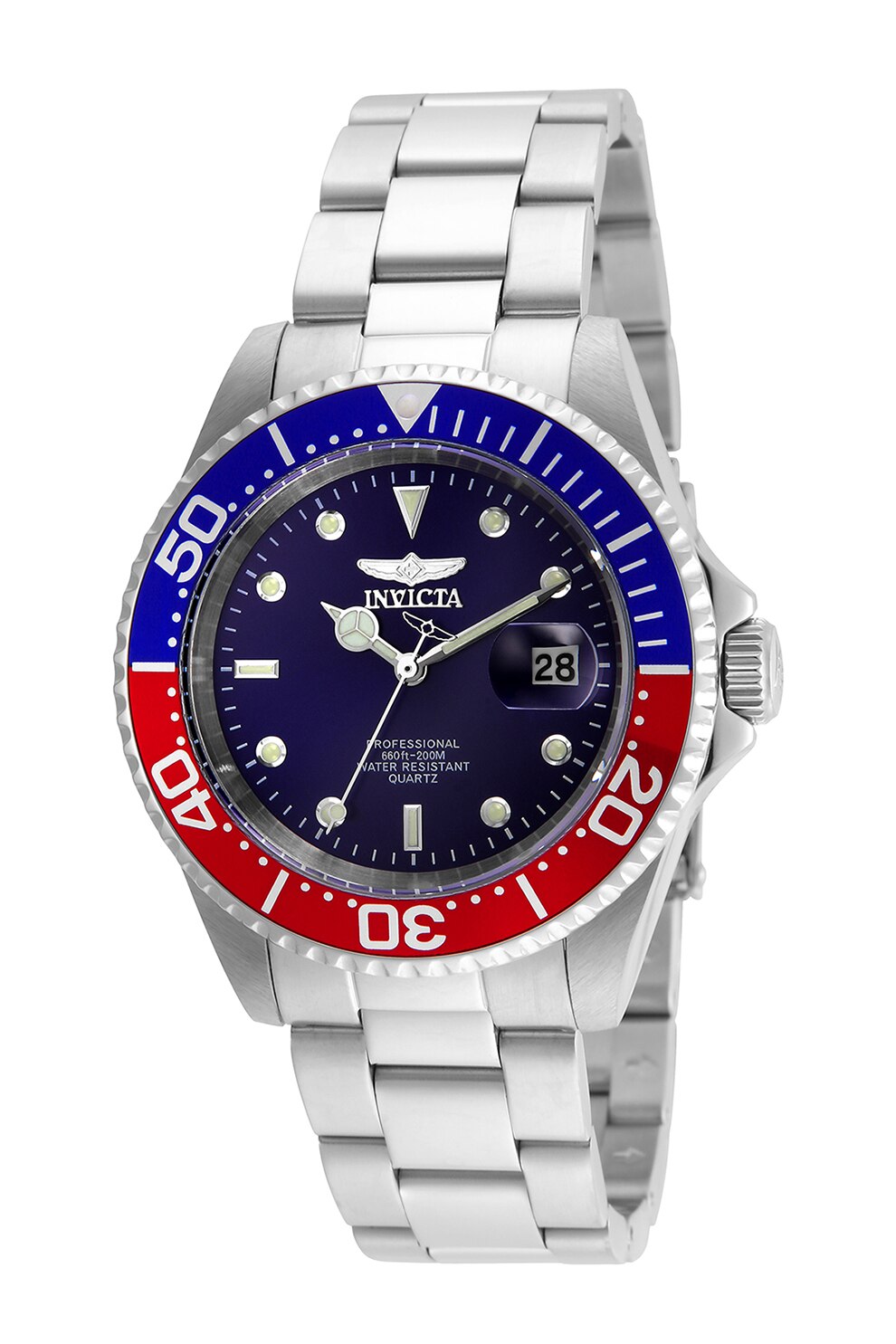 Invicta, Ceas quartz cu bratara metalica, Argintiu