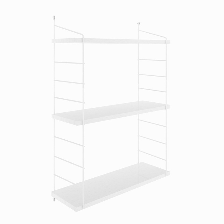 Raft de perete, Nancy Homestore, 20 x 72 x 85 cm, Lemn/Metal, Alb