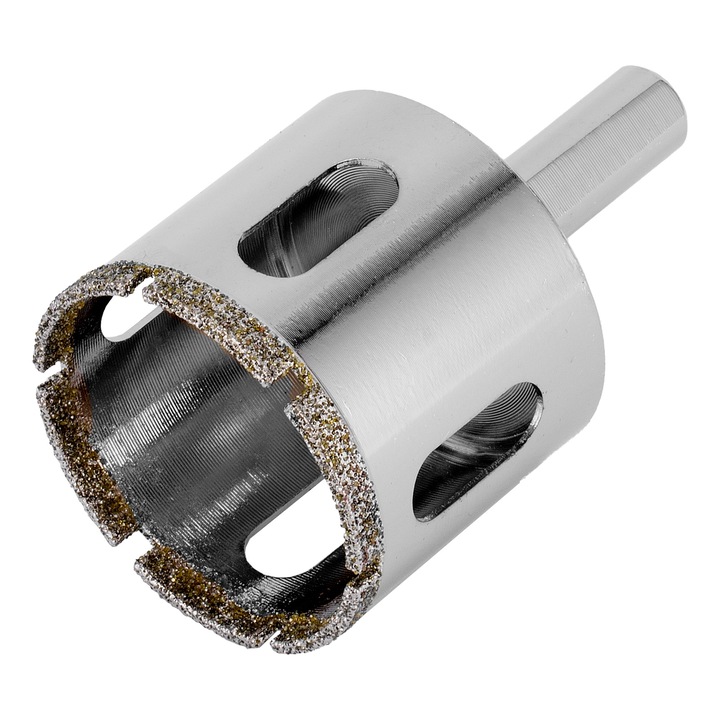 Carota diamantata argintata prin galvanizare, 40 x67 mm, coada triunghiulara