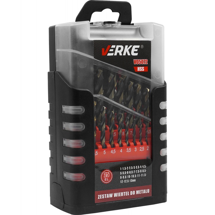 Set 25 burghie, pentru metal 1-13 mm, Verke, V05072