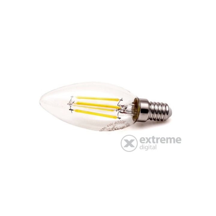 Iris Lighting Filament Candle Bulb FLC35 LED fényforrás, 4W, 4000K, 360lm, gyertya E14