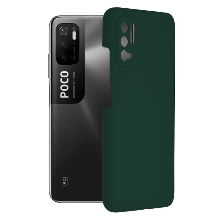 Калъф за Xiaomi Redmi Note 10 5G/Poco M3 Pro 5G, Techsuit Soft Edge Silicone, Dark Green