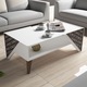 Masa de cafea Nancy's Dardenne Prairie, Nancy Homestore, Lemn, 40x105x58 cm, Maro/Alb