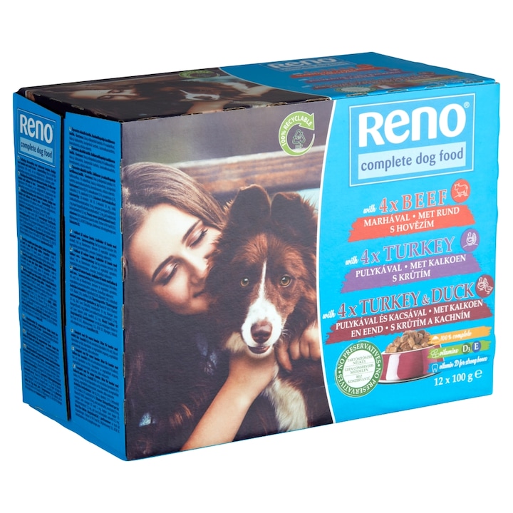 Reno, Alutasakos kutyaeledel vegyes íz, 12x100g