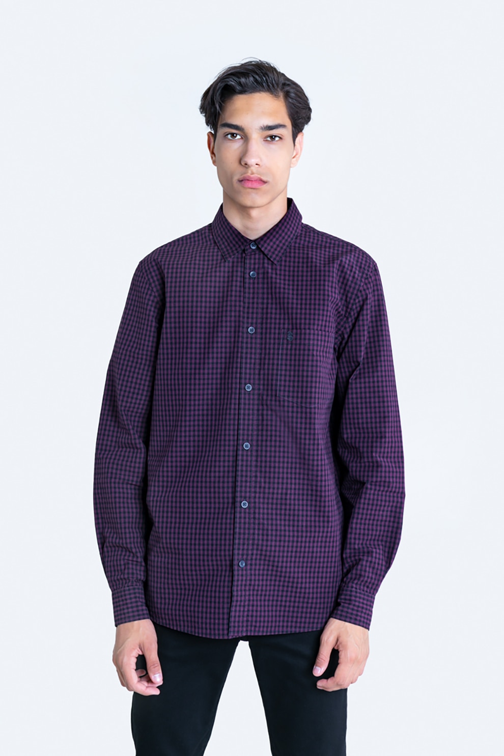 Big Star, Camasa din bumbac cu model in carouri, Bleumarin