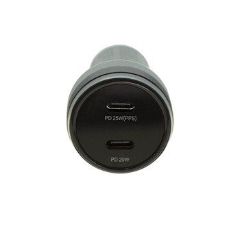 Incarcator auto cu 2 iesiri USB-C, 4smarts Fast 45W PD , negru Incarcator auto cu 2 iesiri USB-C, 4smarts Fast 45W PD , negru