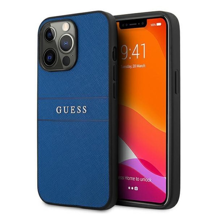 Guess GUHCP13LPSASBBL iPhone 13 Pro / 13 6,1" niebieski/blue Saffiano szíj