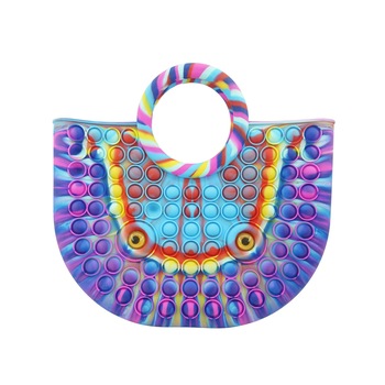Jucarie Geanta de mana Pop It, Antistres , Multicolora Jucarie Geanta de mana Pop It, Antistres , Multicolora