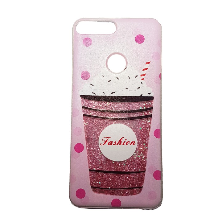 Калъф Glitter Coffee за Xiaomi Redmi 5 Plus Pink Liquid case
