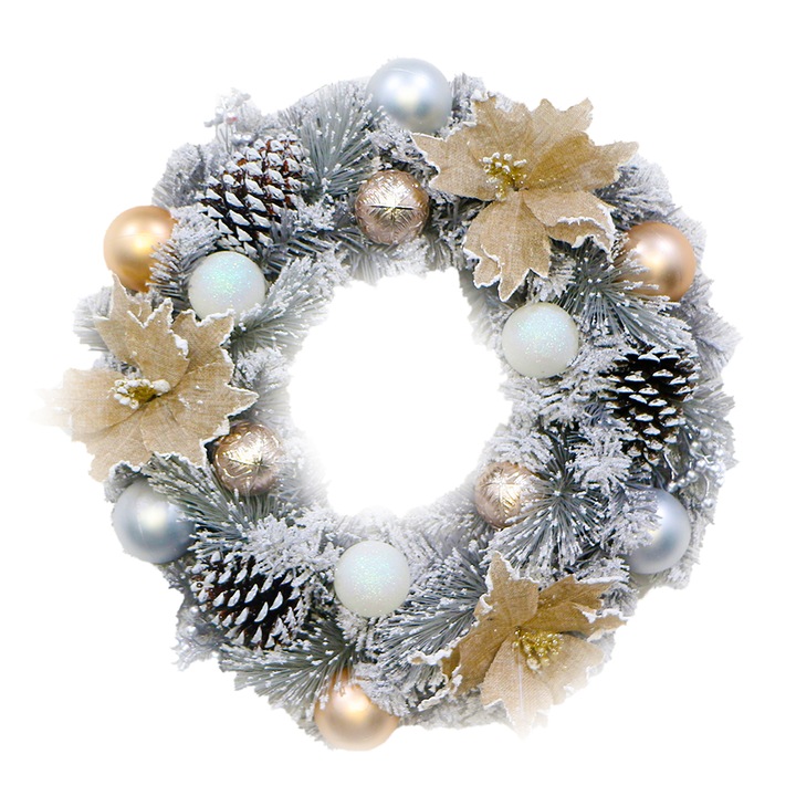 Coronita brad artificial cu decoratiuni, 50cm, TP-146-50