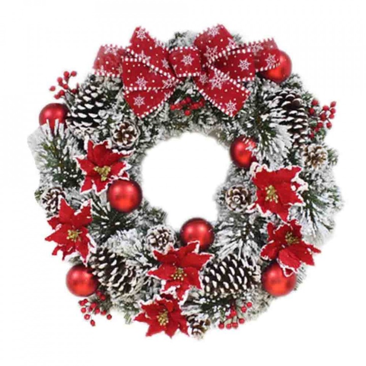 Coronita brad artificial cu decoratiuni, 50cm, TP-118
