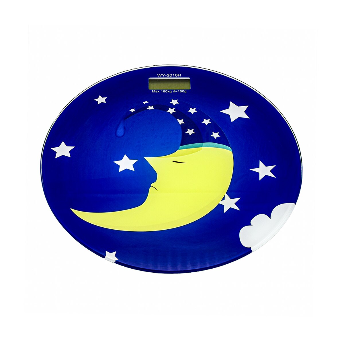 Cantar de baie, D553, capacitate maxima 180kg, Auto ON/OFF, suprafata de sticla, albastru/galben