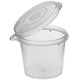 Set 50 bucati, Sosiera rotunda cu capac 120ml PP