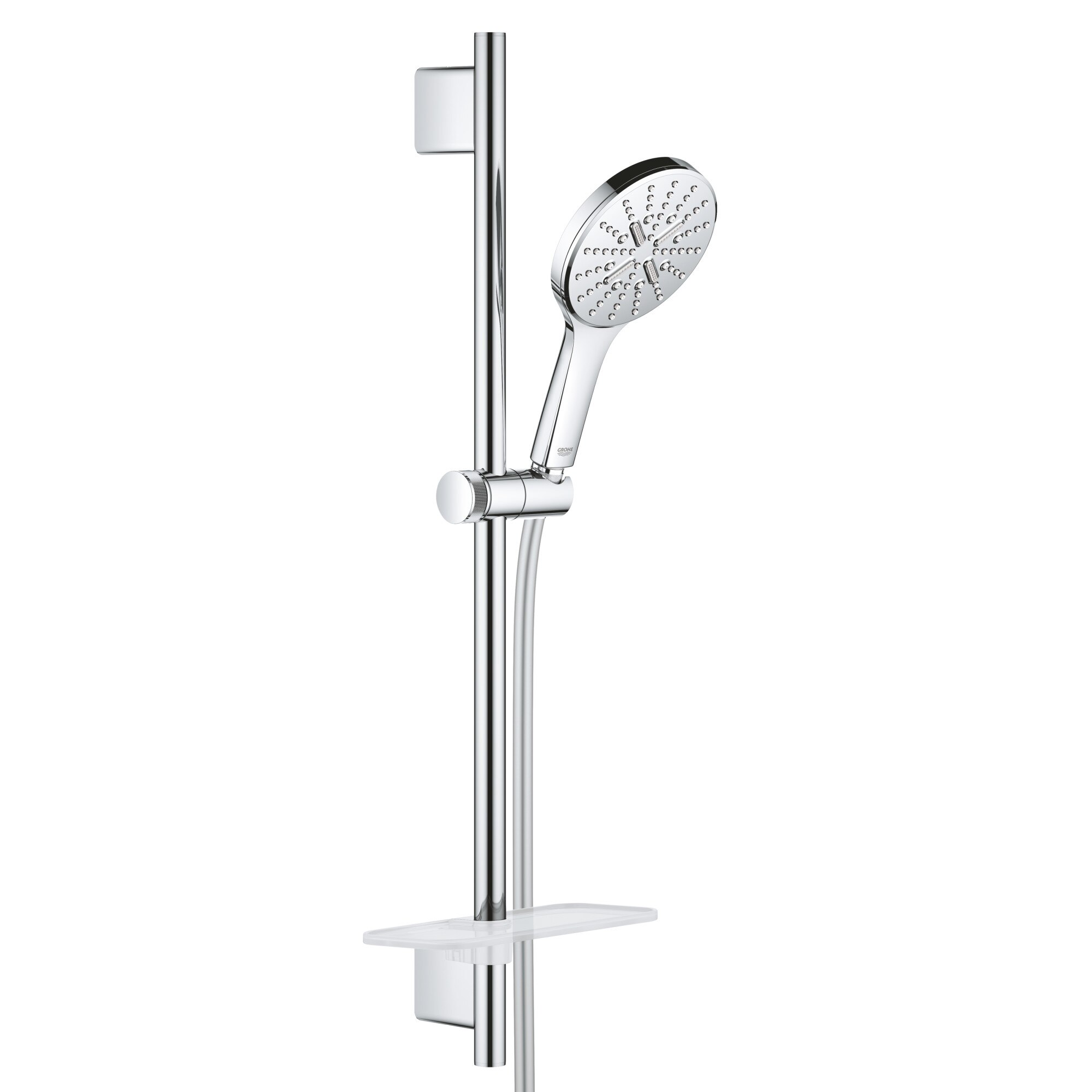 Coloana de dus Grohe Rainshower SmartActive 130 26546000, 1/2'', universala, 600 mm, 3 functii, etajera, crom