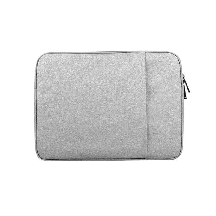 Husa Edman pentru laptop/macbook cu interior catifelat, 13" inch, 35x25x2.5cm, gri