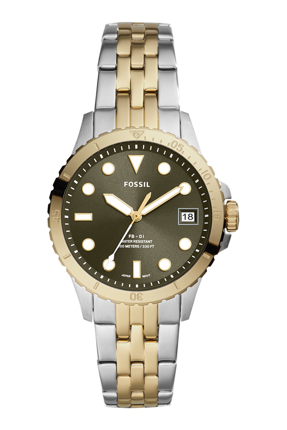 Fossil, Ceas din otel inoxidabil, Auriu/Argintiu