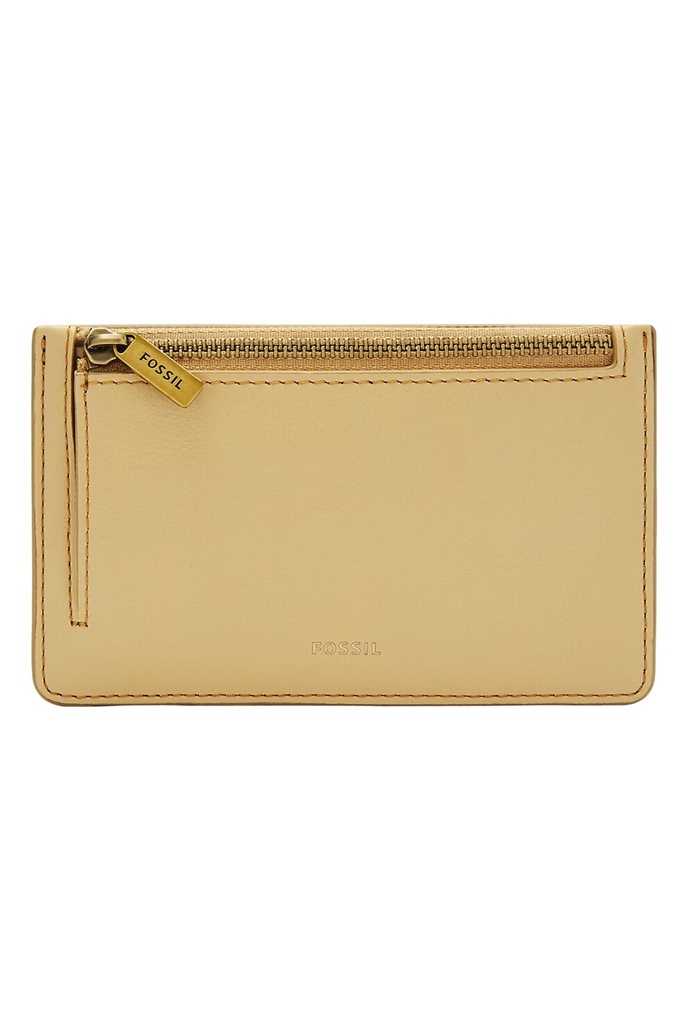 Fossil, Portcart de piele ecologica Logan, galben pal