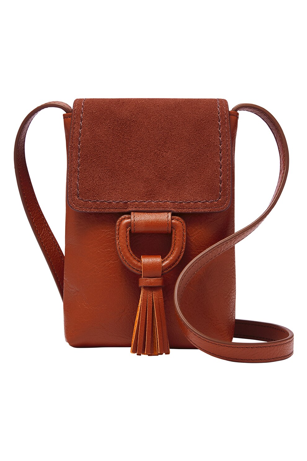Fossil, Geanta crossbody de piele ecologica cu garnitura de piele intoarsa Bobbie, Scortisoara