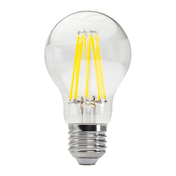 LED крушка TESLA Lighting, модел Crystal Retro Filament, 11W, E27, 230V, 1521 лумена, 25 000 часа, неутрална светлина, 4000K, 360º, еквивалент на класическа крушка 100W
