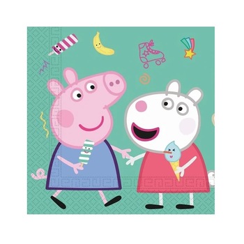 Set 20 servetele verzi Peppa Pig 33 x 33 cm Set 20 servetele verzi Peppa Pig 33 x 33 cm