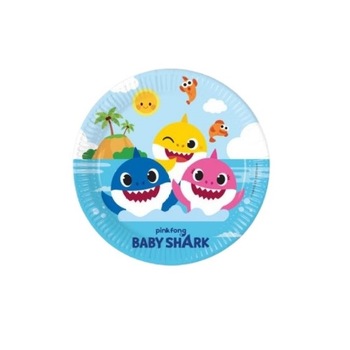 Set 8 farfurii carton Baby Shark 23 cm Set 8 farfurii carton Baby Shark 23 cm