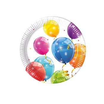 Set 8 farfurii cu baloane 20 cm Set 8 farfurii cu baloane 20 cm
