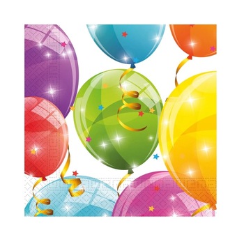 Set 20 servetele cu baloane 33 x 33 cm Set 20 servetele cu baloane 33 x 33 cm
