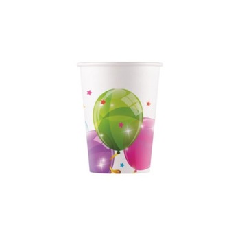 Set 8 pahare carton baloane 200 ml Set 8 pahare carton baloane 200 ml