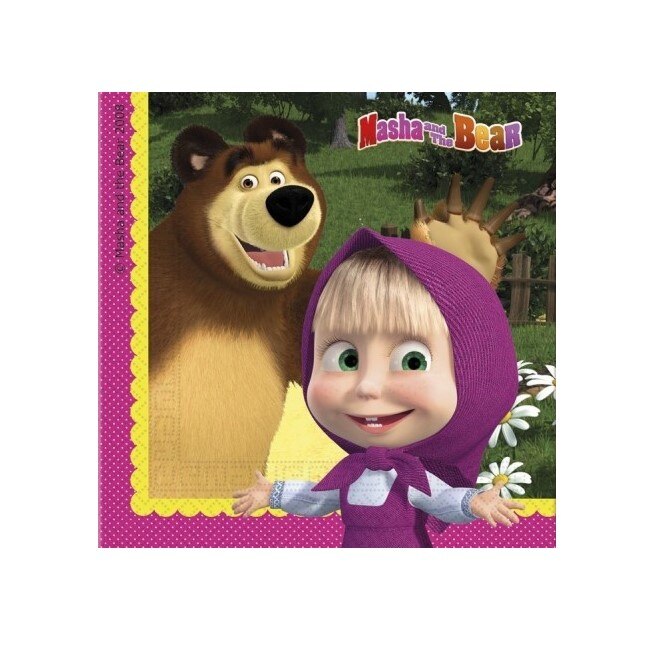 Set 20 servetele Masha si Ursul 33 x 33 cm