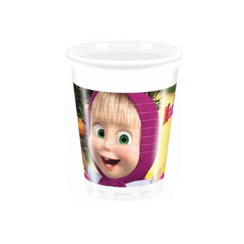 Set 8 pahare plastic Masha si Ursul 200 ml Set 8 pahare plastic Masha si Ursul 200 ml