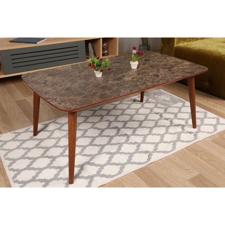 Masa de cafea Ridgefield Park, Nancy Homestore, Lemn, 60x100x41.5 cm, Maro