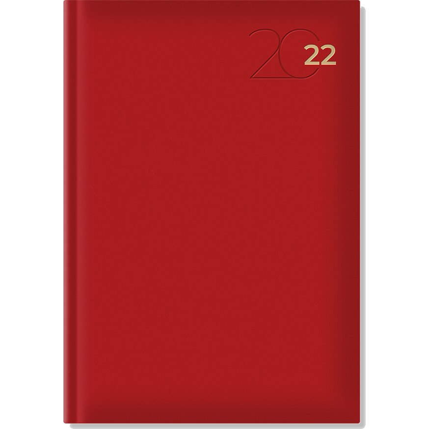 Agenda Artibest A5 datata hartie offset alb coperta rosu