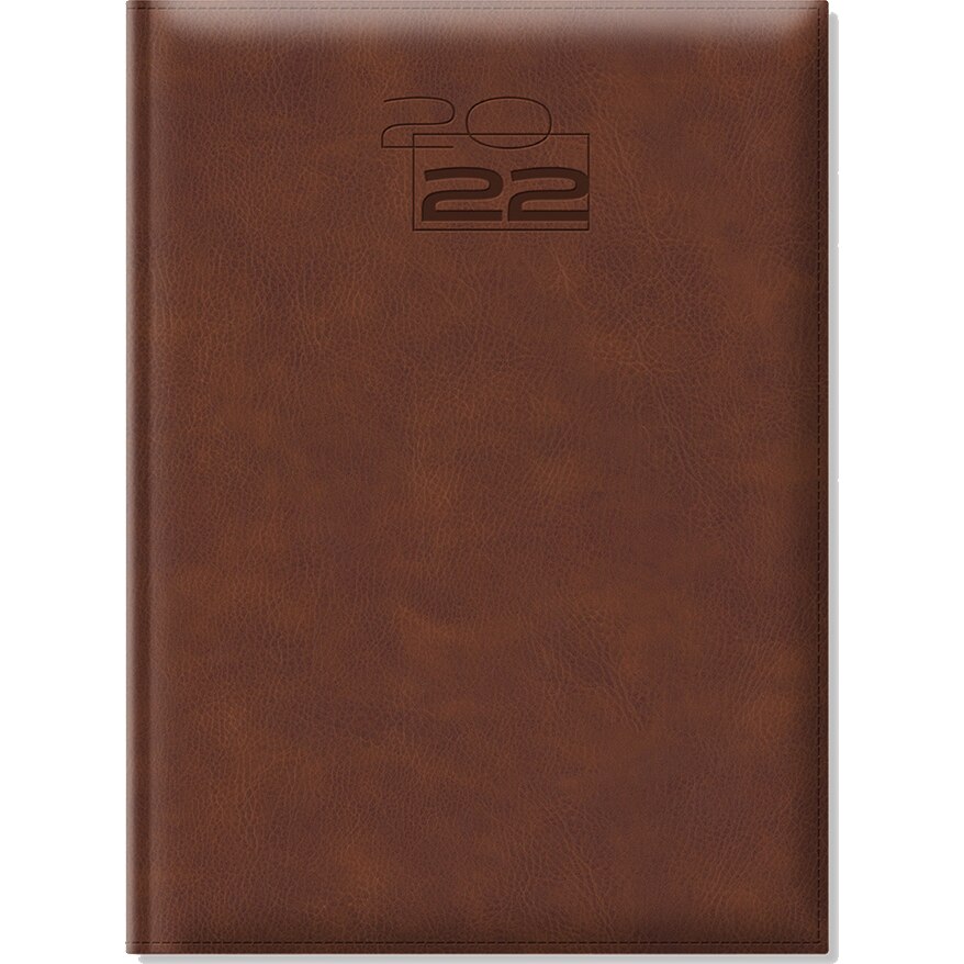 Agenda Dakota A4 datata hartie ivory coperta maro inchis