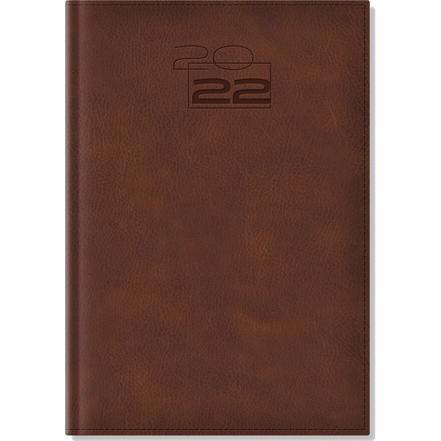 Agenda Dakota A5 datata hartie ivory coperta maro inchis