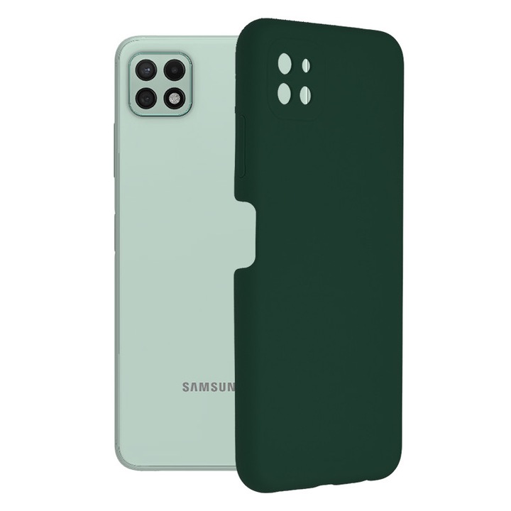 Husa Techsuit Soft Edge Silicon compatibila cu Samsung Galaxy A22 5G, Dark Green